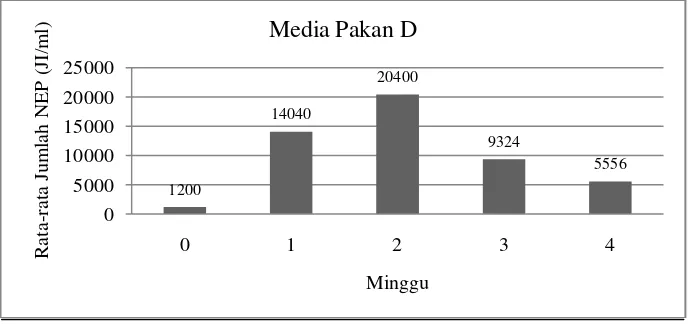 Gambar 10. Histogram Rata-rata Jumlah NEP Media Pakan D (campuran media (A) ekstrak yeast dan (B) kuning telur)