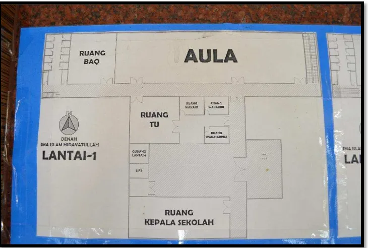 Gambar 1.14 Denah Gedung SMA Islam Hidayatullah Semarang Lantai 2 (Sumber : Dokumentasi Peneliti 2014) 