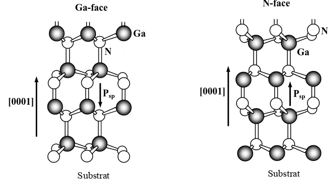 Gambar 2.1  Struktur kristal wurtzite dari GaN (Green, 2001:19) 