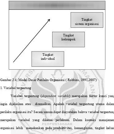 Gambar 2.4; Model Dasar Perilaku Organisasi ( Robbins, 1991,2007) 