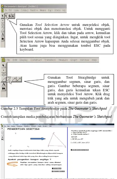Gambar 2.4 Tampilan keyboard. Tool Selection Arrow pada The Geometer’s Sketchpad 