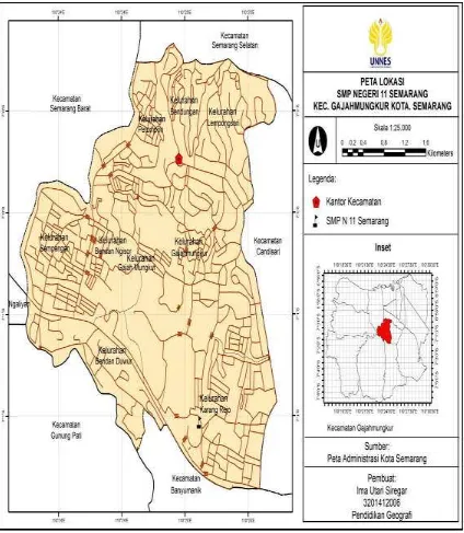 Gambar 4.1. Peta Lokasi SMP Negeri 11 Semarang 