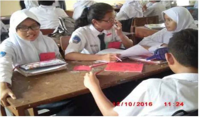 Gambar 4.4. Suasana guru memberikan pertanyaan kepada siswa Sumber : Dokumentasi Peneliti 