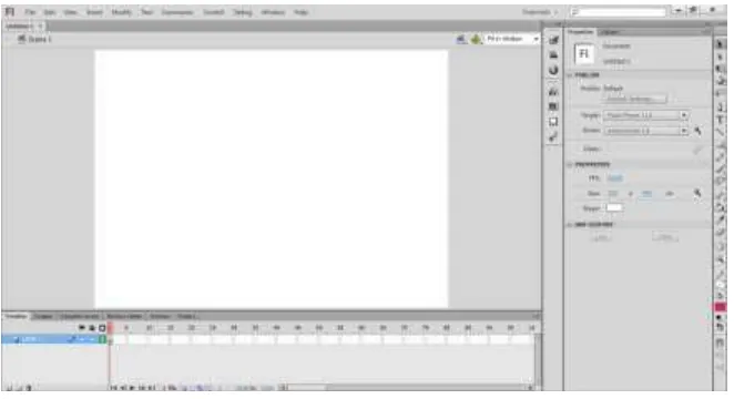 Gambar 2.3 Antarmuka Adobe Flash Professional CS6 