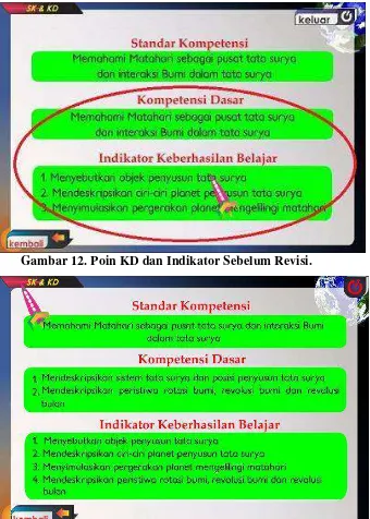 Gambar 12. Poin KD dan Indikator Sebelum Revisi. 