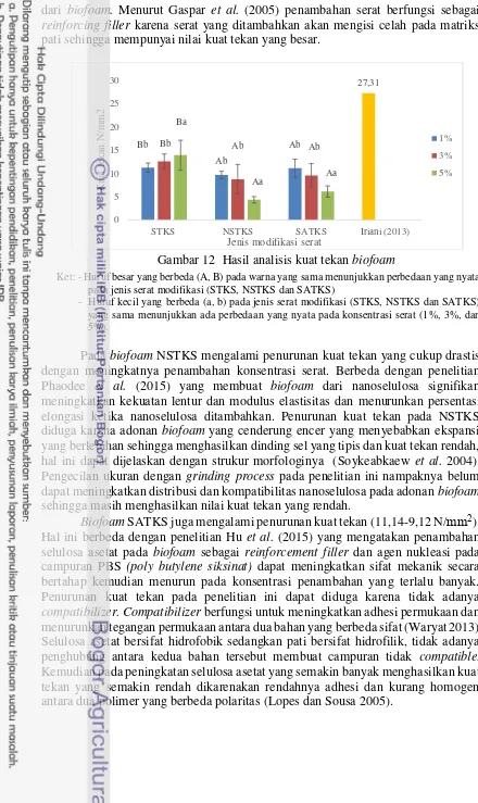 Gambar 12  Hasil analisis kuat tekan biofoam 