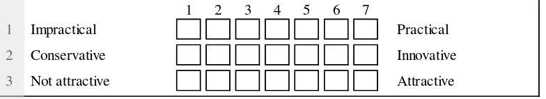 Figure 4 Example of SD questionnaire with 7-point scale 