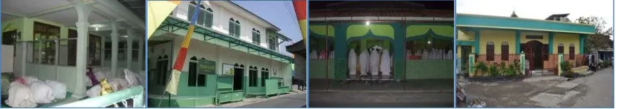 Gambar 1. Dari kiri ke kanan:  Masjid Al Qodar, Masjid Al-Karim, Masjid Baitul Jannah dan Masjid Al-Fallah  