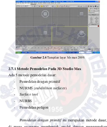 Gambar 2.6 Tampilan layar 3ds max 2009. 