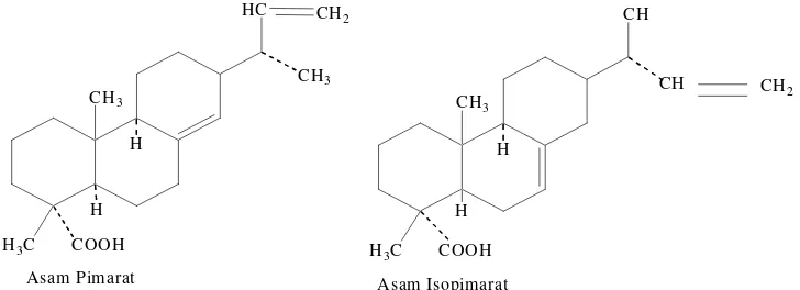Gambar 2  Struktur kimia asam-asam resin tipe pimarat. Sumber : Kirk & Othmer (2007) 