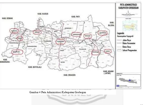 Gambar 4 Peta Administrasi Kabupaten Grobogan