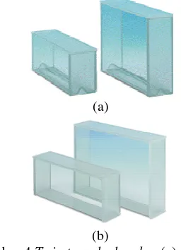 Gambar 4 Twin trough chamber (a)  dan flat bottom chamber (b) 