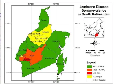 Figure 9. The Jembrana Disease Seroprevalence in South Kalimantan Province 
