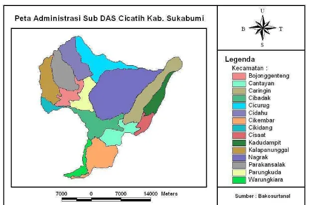 Tabel 16 Luas wilayah Sub-sub DAS yang berada di DAS Cicatih 