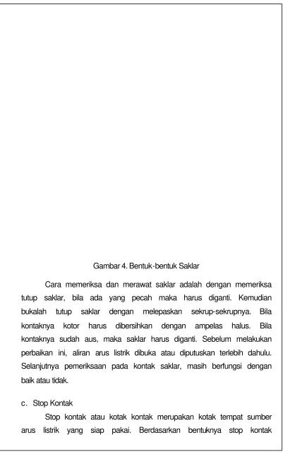 Gambar 4. Bentuk-bentuk Saklar 