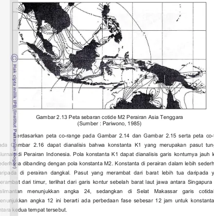 Gambar 2.13 Peta sebaran cotide M2 Perairan Asia Tenggara 