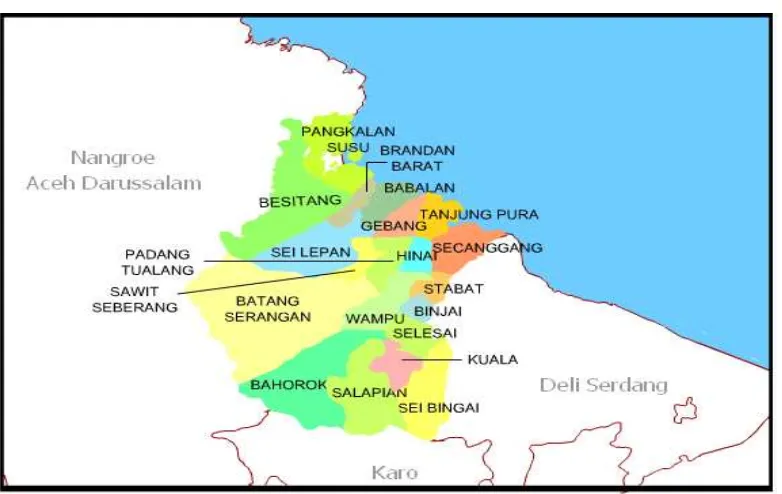 Gambar. 4.1.Peta Lokasi Stabat di Kabupaten Langkat 