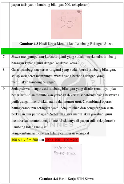 Gambar 4.3 Hasil Kerja Menuliskan Lambang Bilangan Siswa 