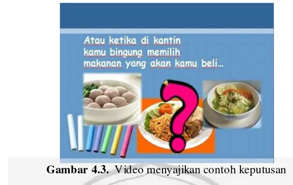 Gambar 4.3.  Video menyajikan contoh keputusan 