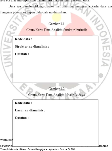 Gambar 3.1 Conto Kartu Data Analisis Struktur Intrinsik 