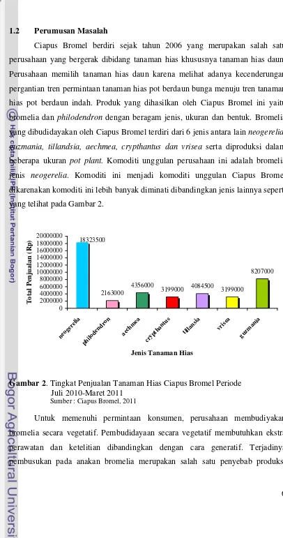 Gambar 2. Tingkat Penjualan Tanaman Hias Ciapus Bromel Periode 