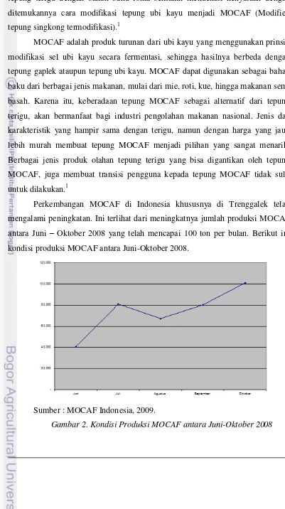 Gambar 2. Kondisi Produksi MOCAF antara Juni-Oktober 2008 
