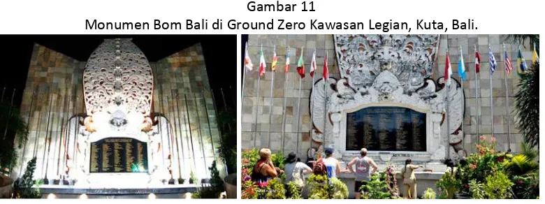 Gambar 11 Monumen Bom Bali di Ground Zero Kawasan Legian, Kuta, Bali. 