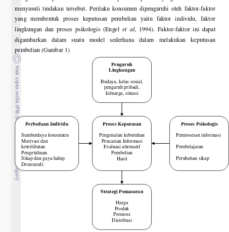 Gambar 1. Model Perilaku Pengambilan Keputusan Konsumen 