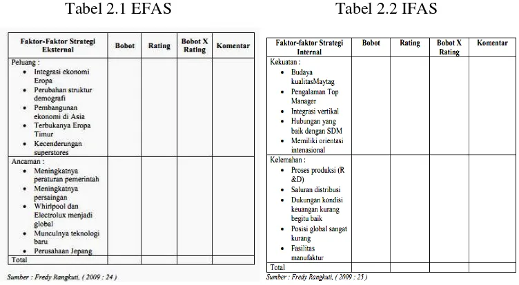 Tabel 2.1 EFAS  