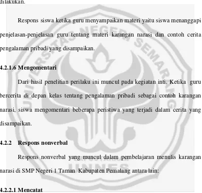 gambaran materi pembelajaran yang akan diajarkan. Stimulus yang diberikan oleh 