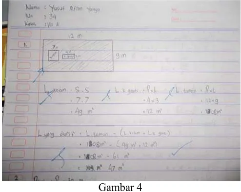 Gambar 4  Jawaban Siswa yang Memiliki Kemampuan Pemecahan Masalah yang Baik 