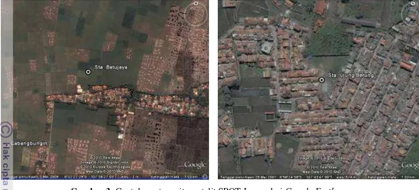 Gambar 3. Contoh capture citra satelit SPOT Image dari Google Earth  