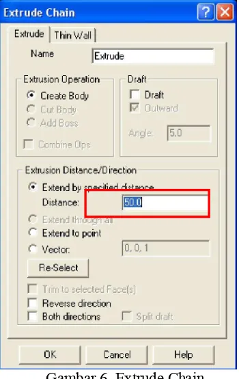 Gambar 6. Extrude Chain 