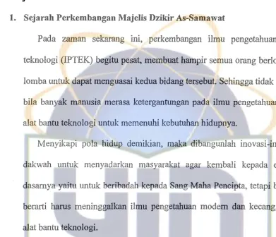 GAMBARAN UMUM MAJELIS DZIKIR AS-SAMA WAT 