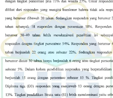 Tabel hasil penyebaran angket/kuesioner yang dilakukan terhadap 