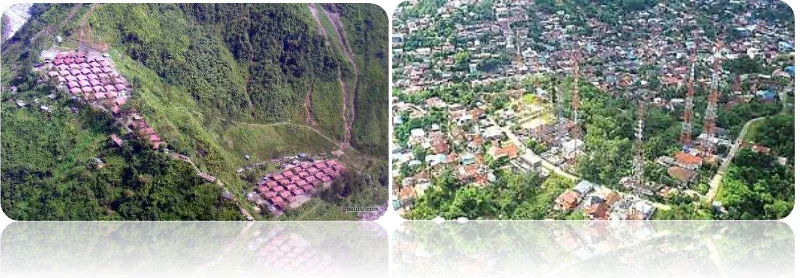 Gambar 3 : perbedaan permukiman di pedesaan dan perkotaan 