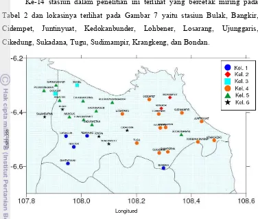 Tabel 2 dan lokasinya terlihat pada Gambar 7 yaitu stasiun Bulak, Bangkir, 