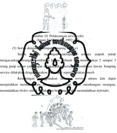 Gambar 10. Pelaksanaan servis cekis 