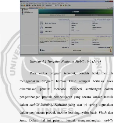 Gambar 4.2 Tampilan NetBeans Mobilty 6.0 (Java)