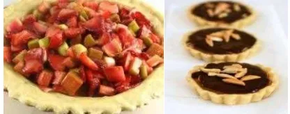 Gambar 24. Produk short pastry dengan isian basah (kiri) dan produk short pastry dengan isian selai (kanan) 