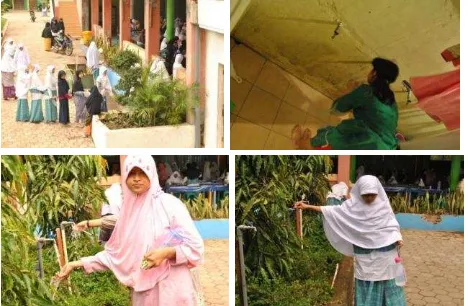 Gambar 1. Berbagai aktivitas di pesantren yang membutuhkan air 