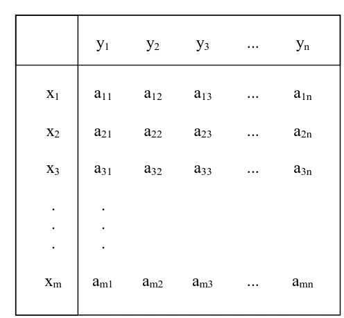 Tabel 2.8. Matriks Payoff Permainan m x n 