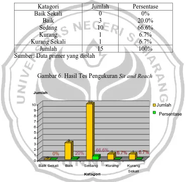 Gambar 6. Hasil Tes Pengukuran Sit and Reach 