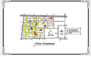 Gambar 1. Peta Kampung Kauman, Surakarta (sumber: Nurjayanti,2011) 