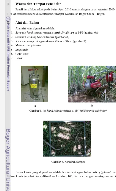 Gambar 6. (a) hand sprayer otomatis, (b) walking type cultivator 