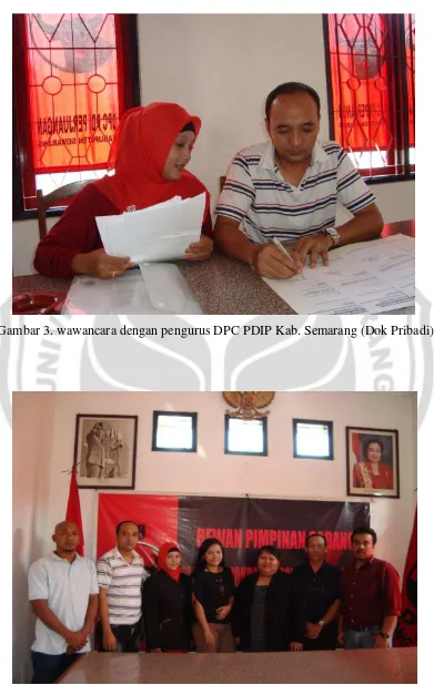 Gambar 3. wawancara dengan pengurus DPC PDIP Kab. Semarang (Dok Pribadi) 