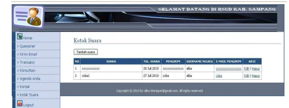Gambar 22. Form Update Kotak Suara 