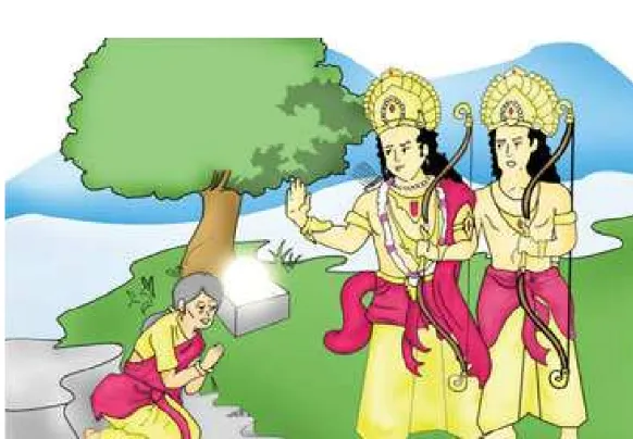 Gambar 3.2 Dewi Sobari menyembah bhakti pada Sri Rama.
