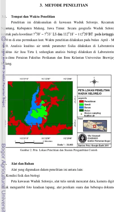 Gambar 2. Peta  Lokasi Penelitian dan Stasiun Pengambilan Contoh 