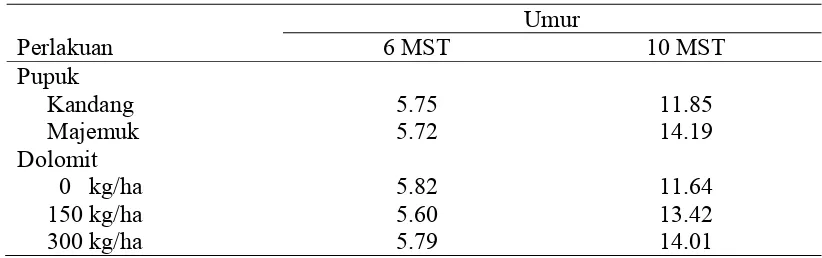 Tabel 6. Rata-rata Jumlah Ginofor Hasil Perlakuan Jenis Pupuk dan   Dolomit pada Tanaman Kacang Tanah 